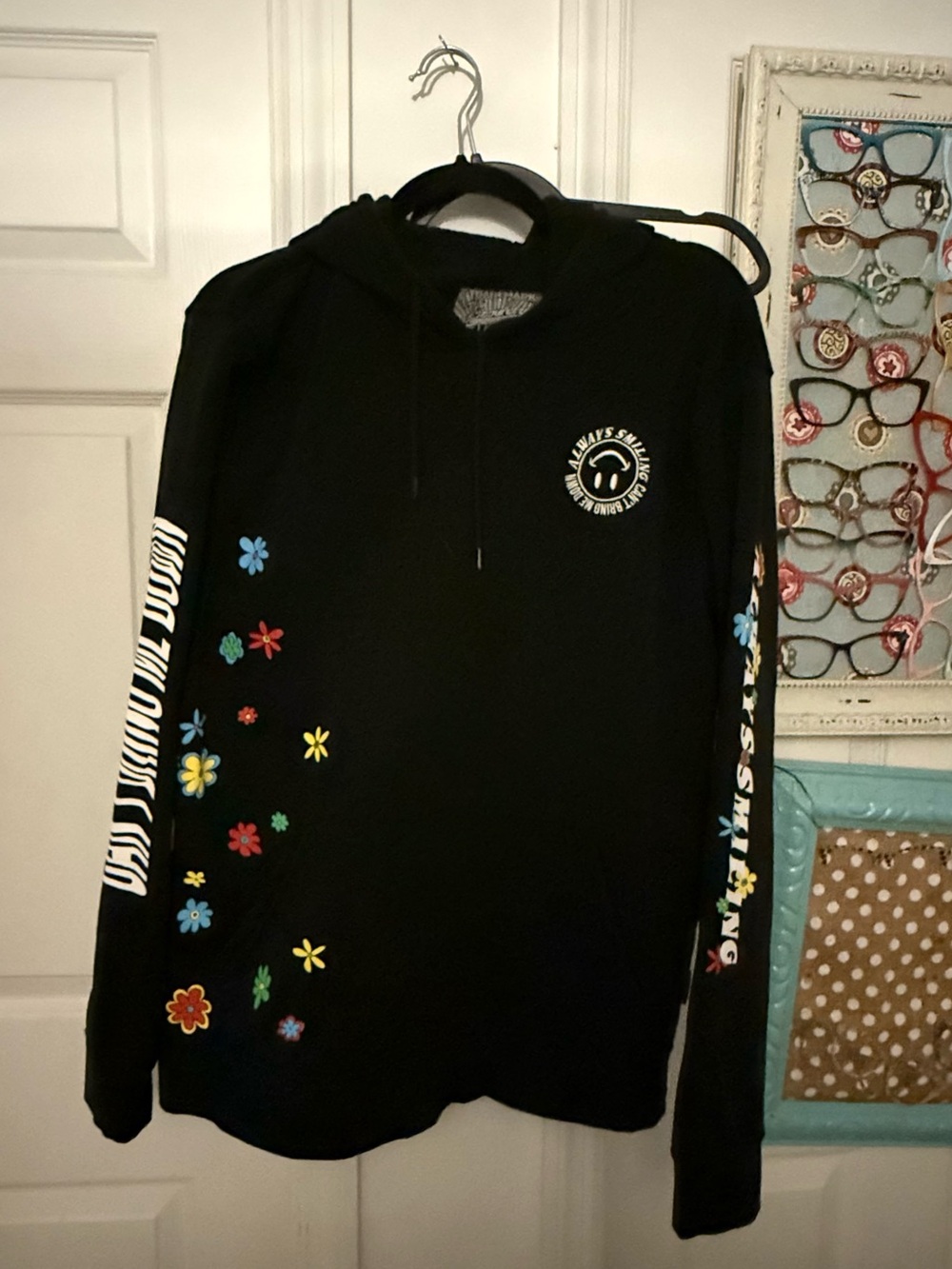 Brooklyn Clothing Mfg Black Hoodie Always Smiling